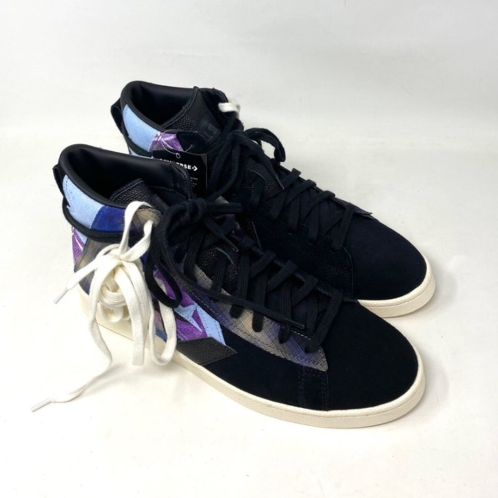 Converse Pro Leather Shoes Mid Top Multi Black Men’s Suede Sneakers Size A01572C - Picture 7 of 9